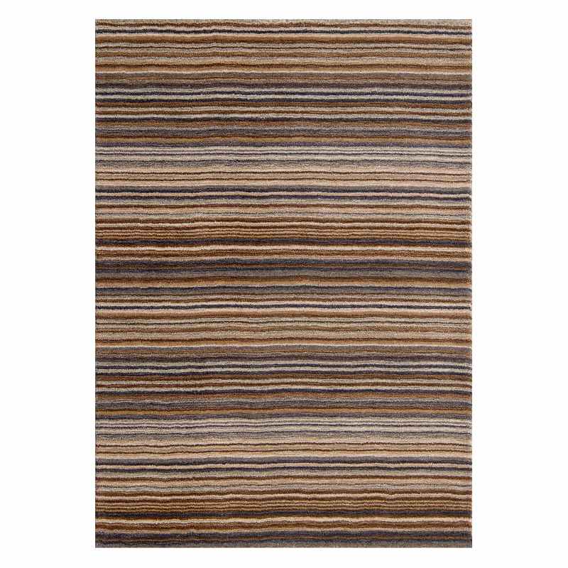 Carter Modern Stripe Wool Rugs in Natural