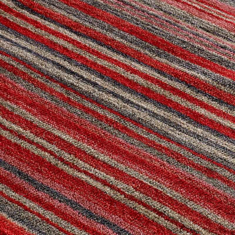 Carter Modern Stripe Hallway Runner Rugs in Red