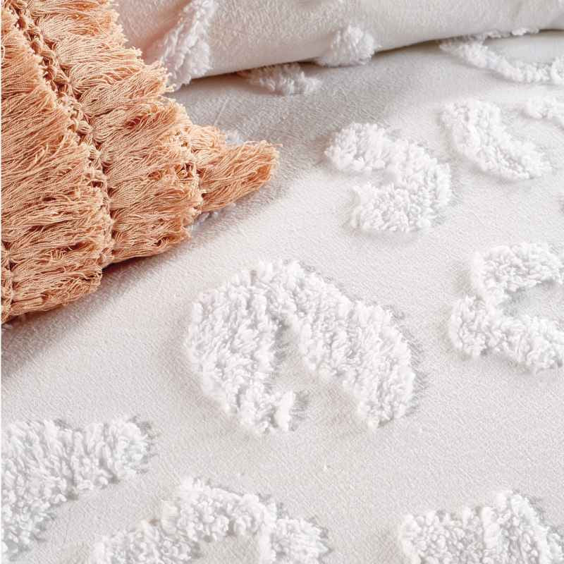 Chenille Leopard Cotton Bedding by Peri Home in White