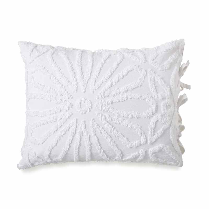 Chenille Medallion Cotton Bedding by Peri Home in White