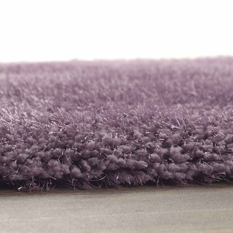 Chicago Circle Shaggy Plain Modern Rugs in Lavender
