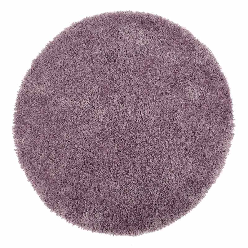 Chicago Circle Shaggy Plain Modern Rugs in Lavender