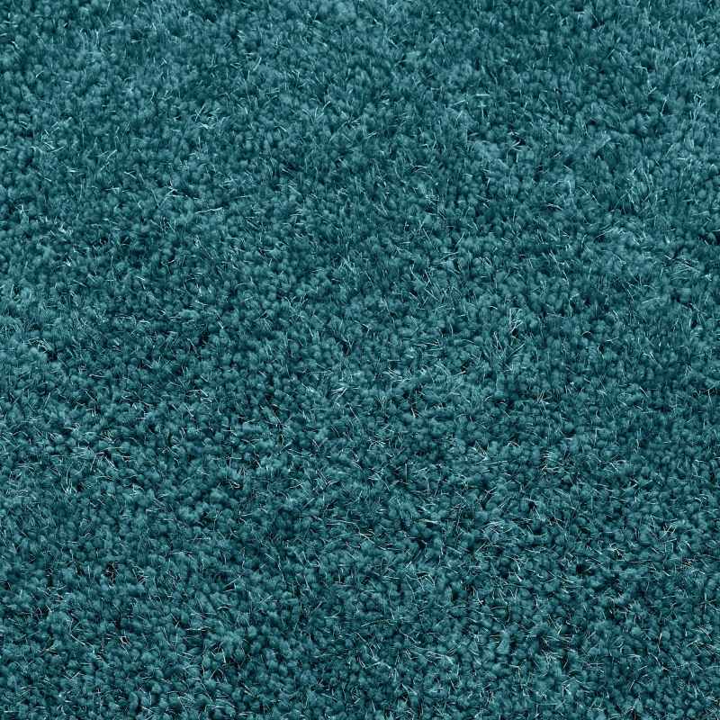 Chicago Shaggy Modern Plain Runner Rugs in Dark Teal