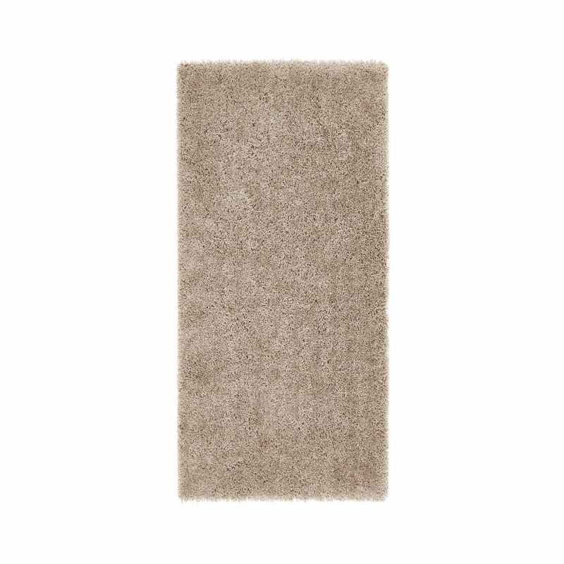 Chicago Shaggy Modern Plain Runner Rugs in Latte
