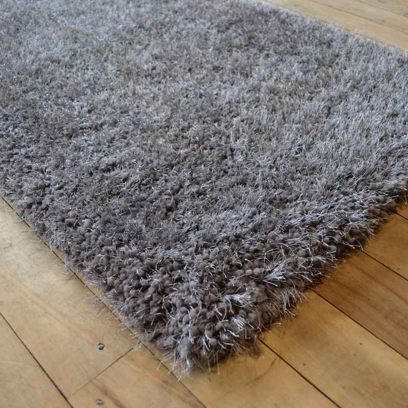 Chicago Shaggy Modern Plain Runner Rugs in New Grey