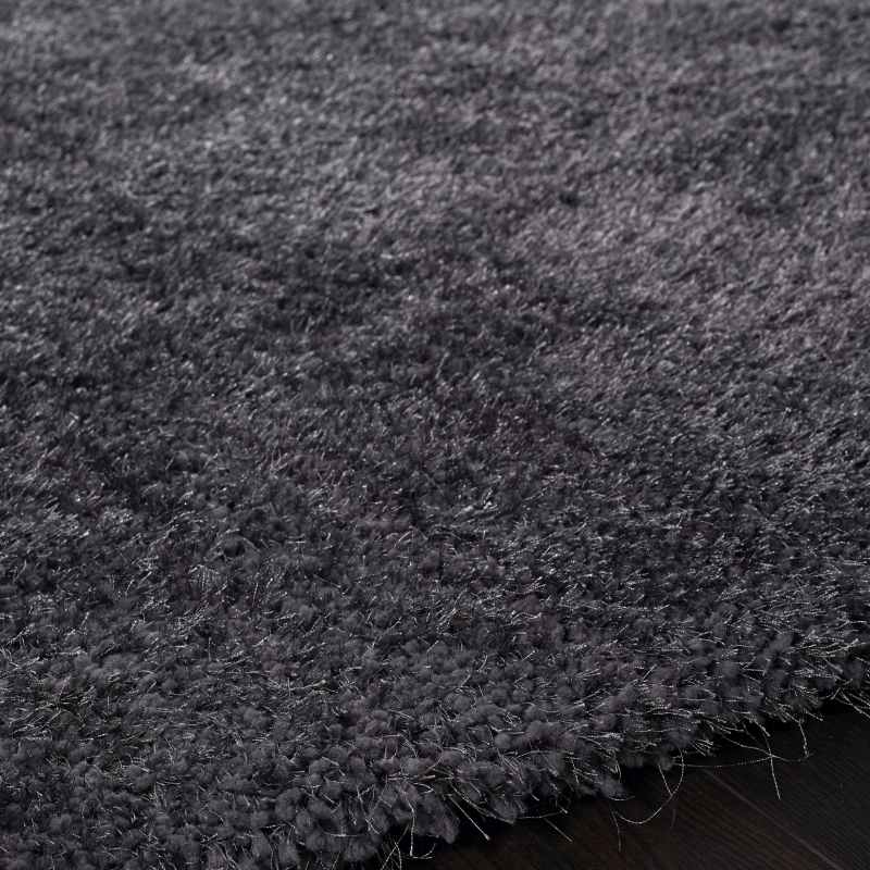 Chicago Shaggy Modern Plain Runner Rugs in New Grey