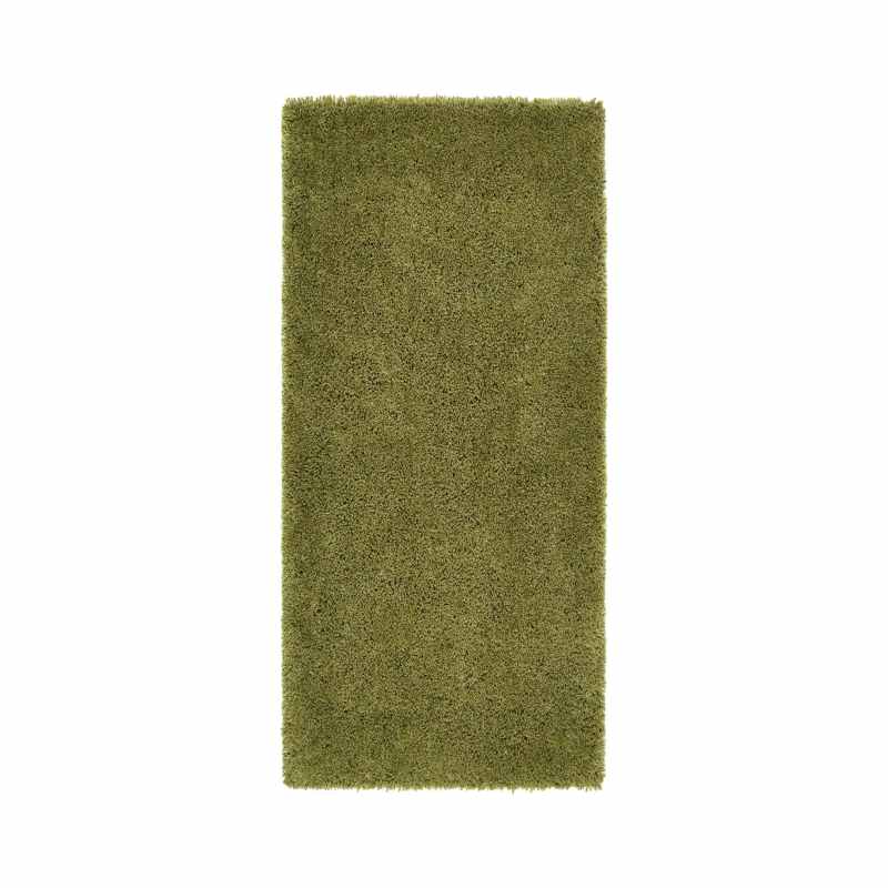 Chicago Shaggy Modern Plain Runner Rugs in Olive