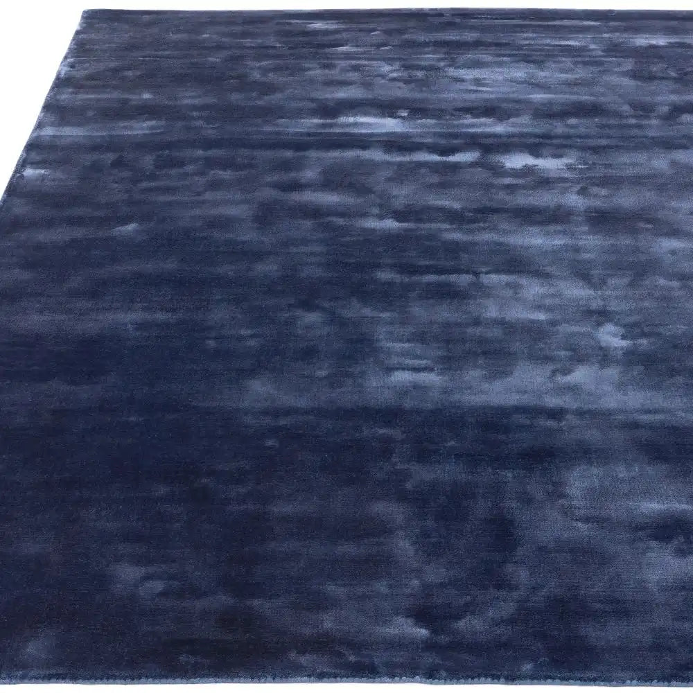 Asiatic chrome ink Blue, Navy Living Room Rug.