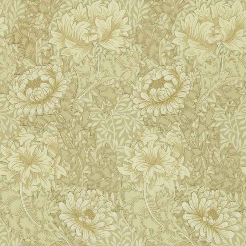 Chrysanthemum Wallpaper 210419 by Morris & Co in Ivory Canvas