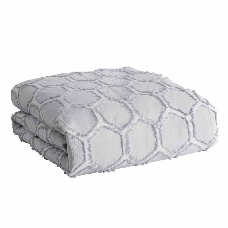 Clipped Honeycomb Cotton Bedding by Peri Home in Grey