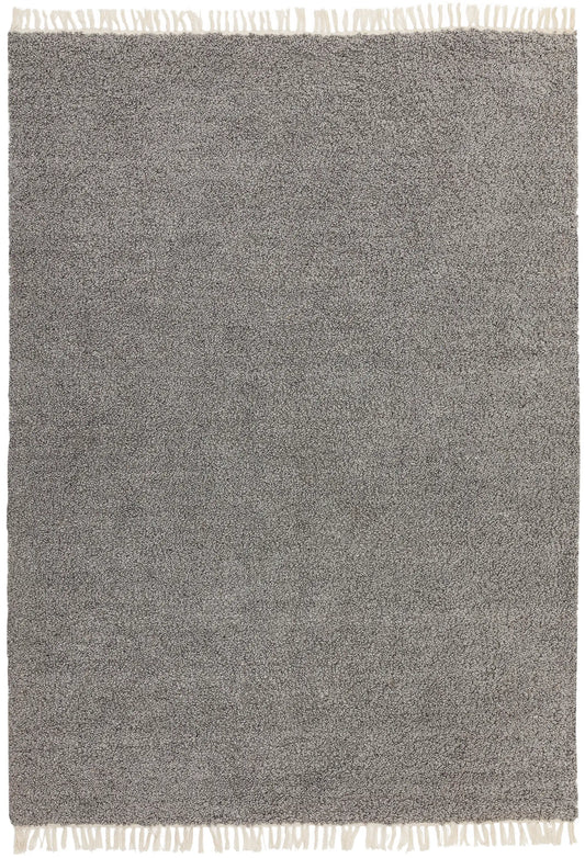 Asiatic clover dark grey Grey Living Room Shaggy Rug.