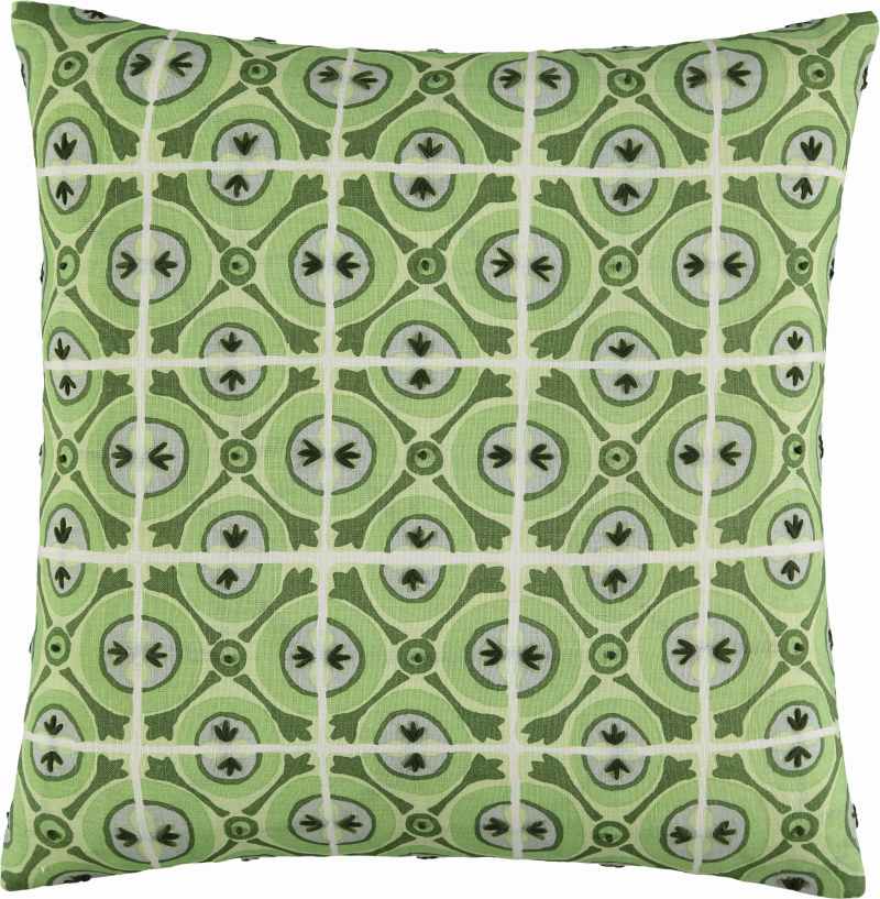 Coleridge Embellished Cushion by William Yeoward in Sage Green