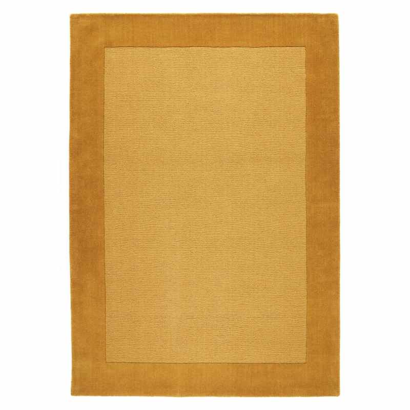 Colours Bordered Wool Rug in Mustard Yellow