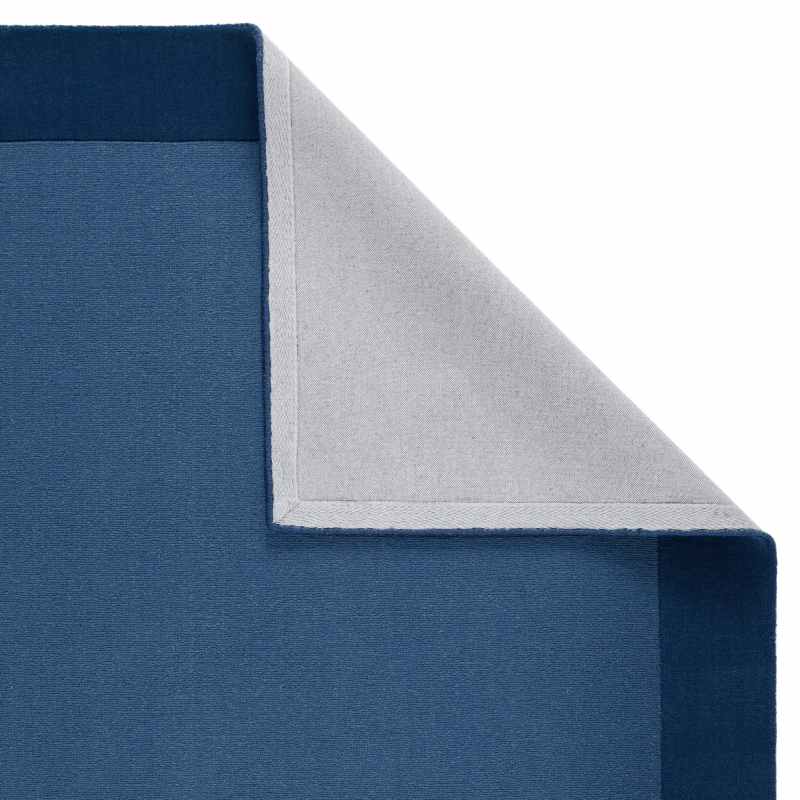 Colours Bordered Wool Rug in Navy Blue