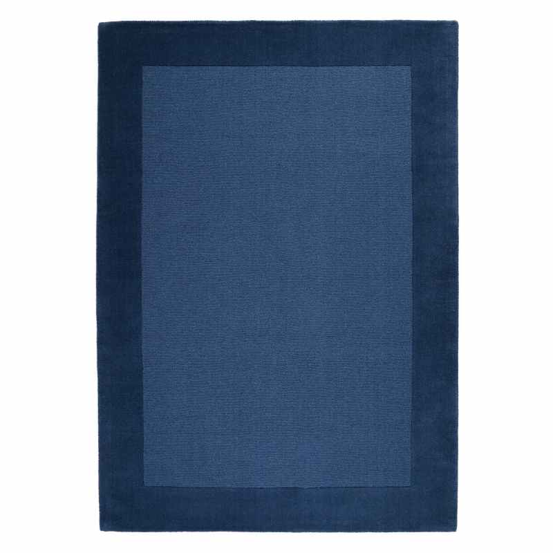 Colours Bordered Wool Rug in Navy Blue