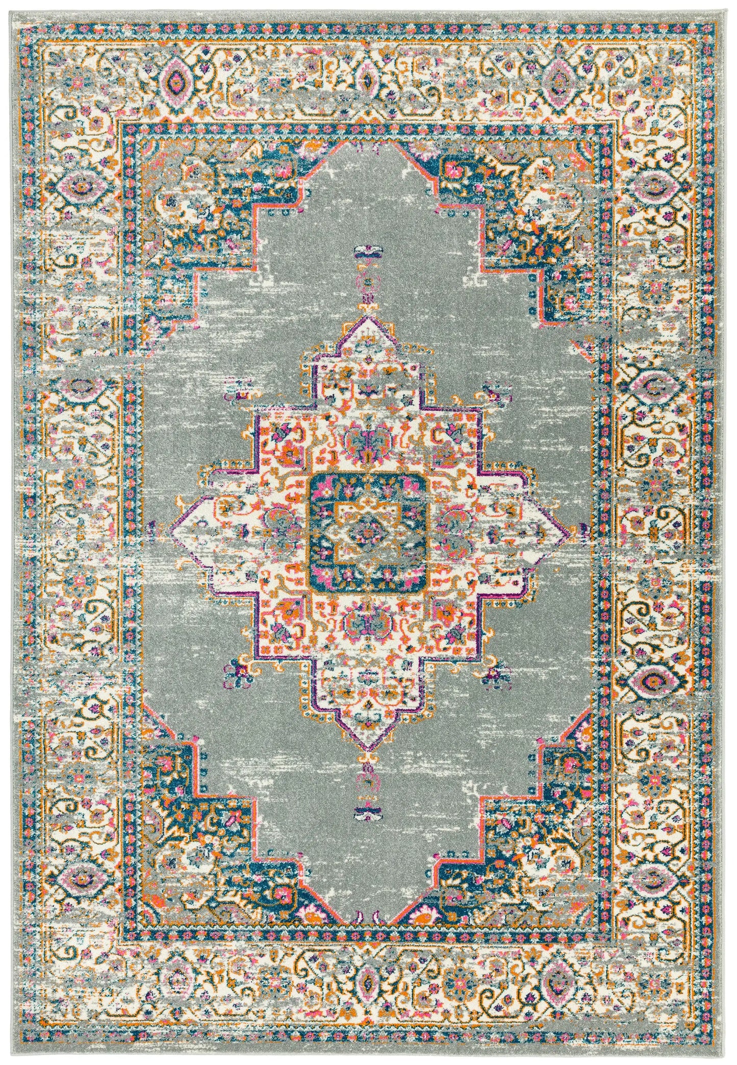 Asiatic colt cl02 medallion grey Grey Living Room Geometric Rug.