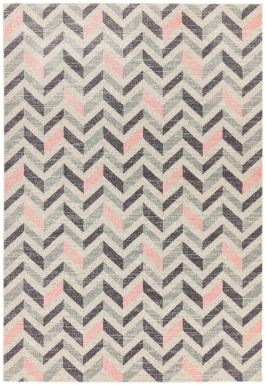 Asiatic colt cl09 chevron pink Pink Living Room Geometric Rug.