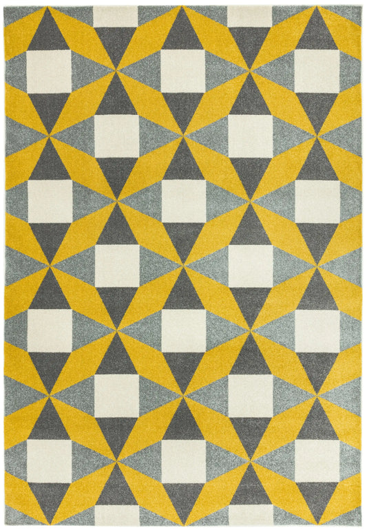 Asiatic colt cl14 fan mustard Yellow Living Room Geometric Rug.
