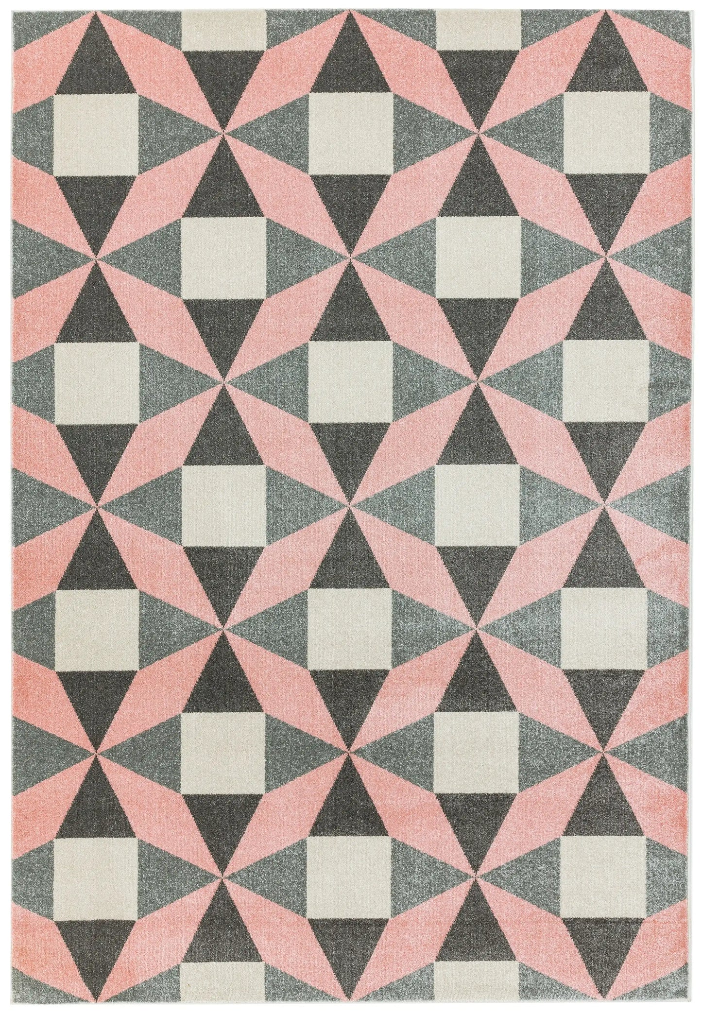 Asiatic colt cl15 fan pink Pink Living Room Geometric Rug.