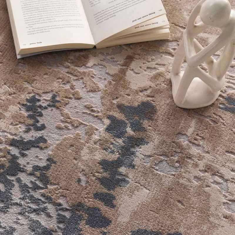 Cosimo Distressed Modern Fringe Rug in Blue Grey