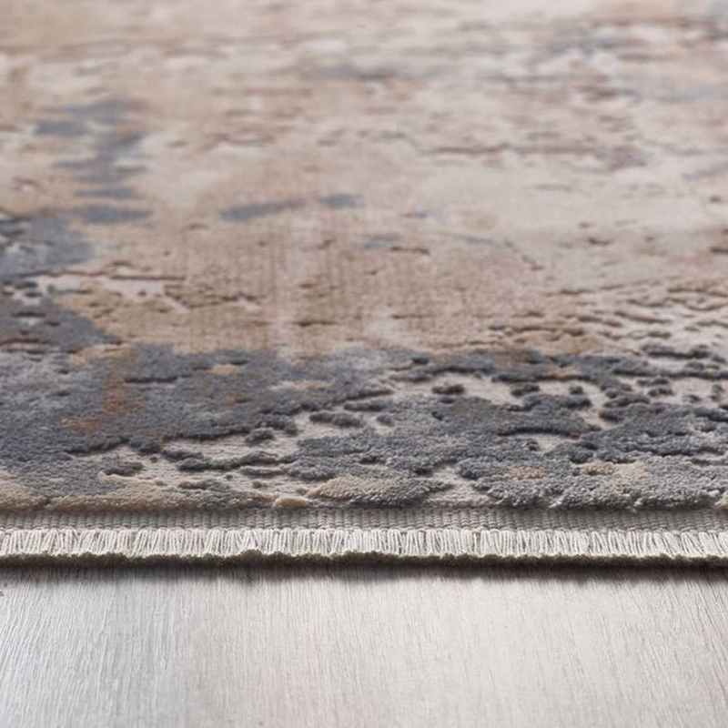 Cosimo Distressed Modern Fringe Rug in Blue Grey