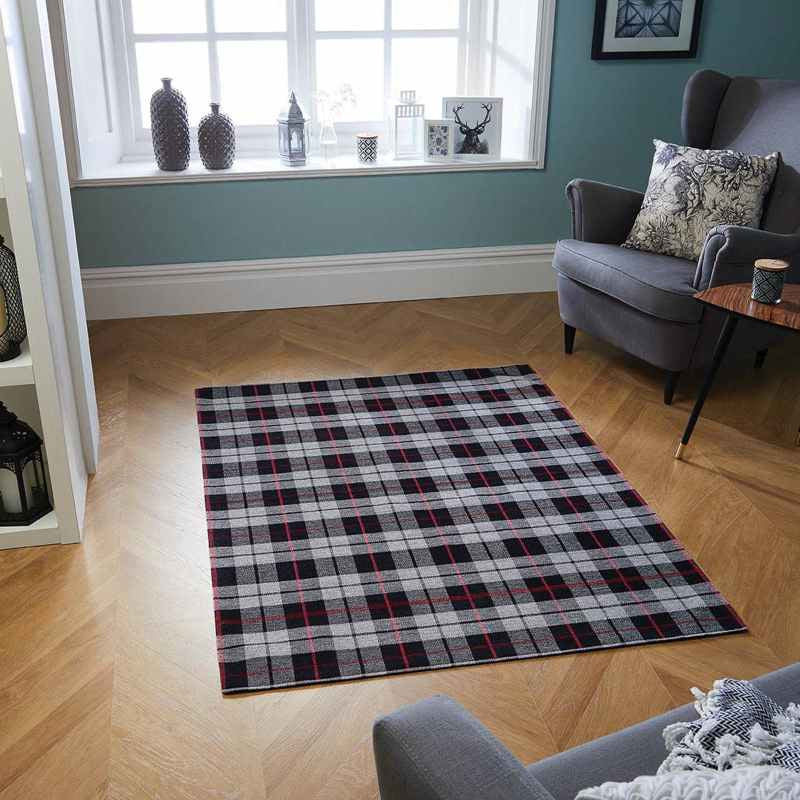 Cottage Washable Flatweave rugs 11E ini Black