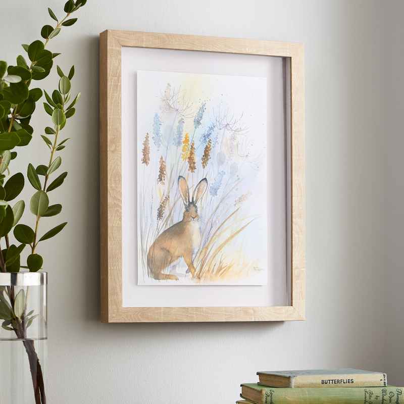 Country Hare Framed Print 115034 by Laura Ashley in Natural