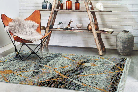 Asiatic cyrus cy04 omar Grey, Multicoloured Living Room  Rug.