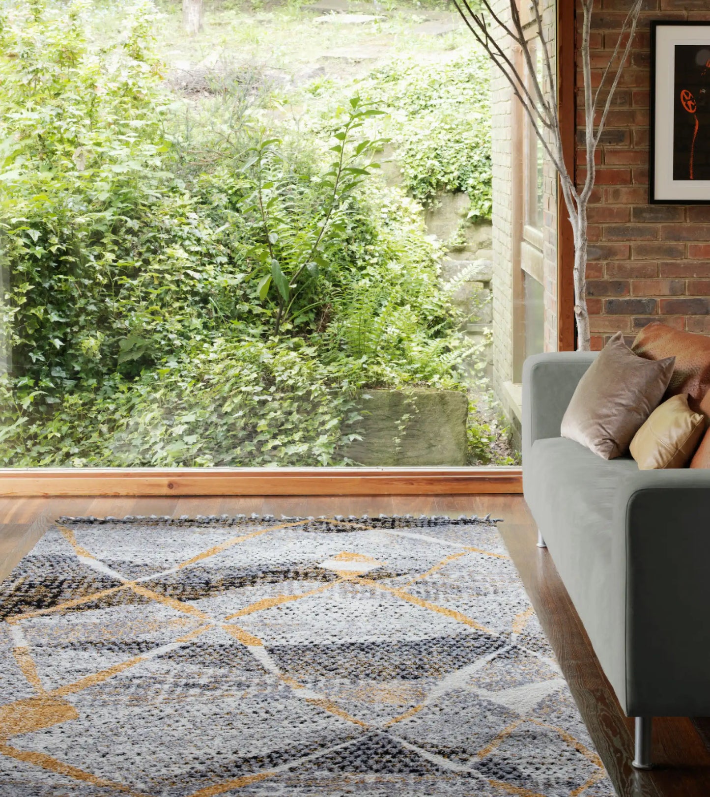 Asiatic cyrus cy04 omar Grey, Multicoloured Living Room Rug.