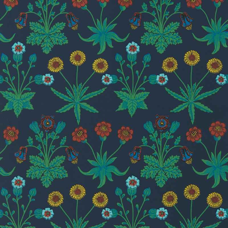 Daisy Wallpaper 510034 by Morris & Co in Midnight Blue