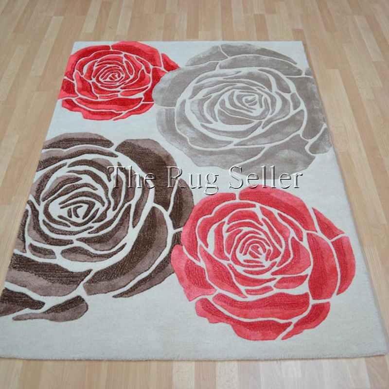 Chelsea Darcy Floral Wool Rugs in Cream