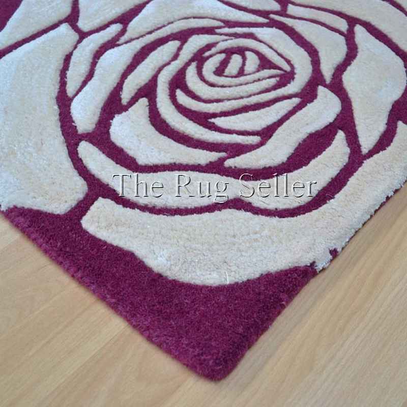 Chelsea Darcy Floral Wool Rugs in Plum