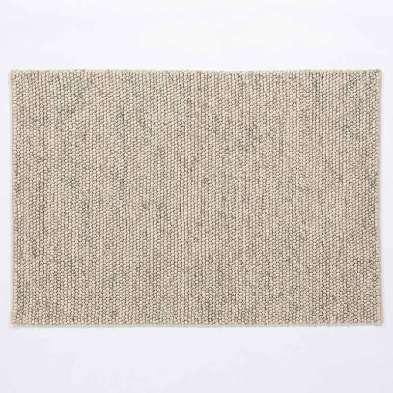 Delilah Mayfair Motted Pebble Wool Rugs in Cream