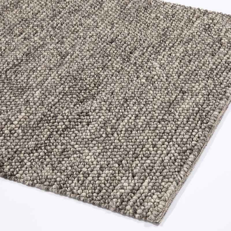 Delilah Mayfair Motted Pebble Wool Rugs in Grey Black