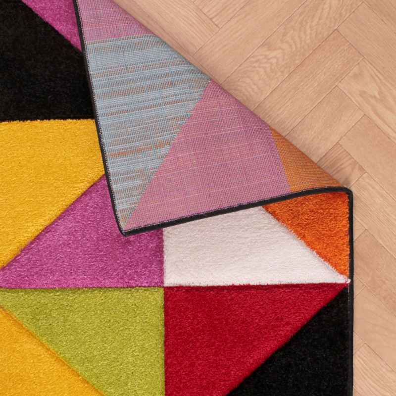 Spectra Destin Carved Geometric Modern Rugs in Multi