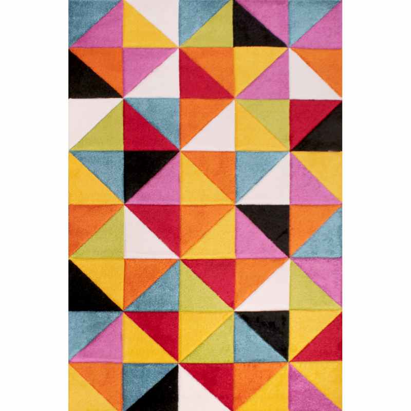 Spectra Destin Carved Geometric Modern Rugs in Multi