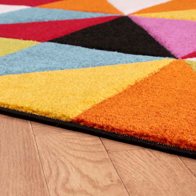 Spectra Destin Carved Geometric Modern Runner Rugs in Multi