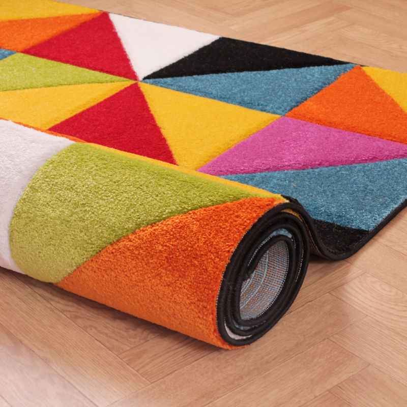 Spectra Destin Carved Geometric Modern Runner Rugs in Multi