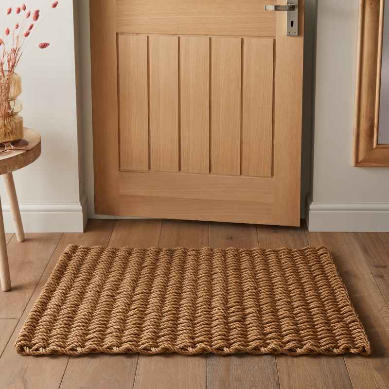 Didsbury Braided Rope Doormat in Natural Beige