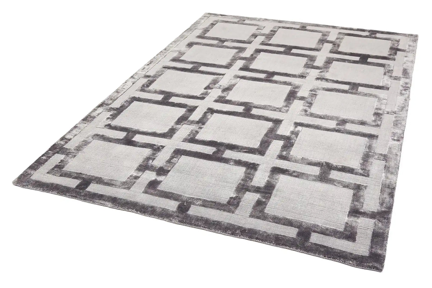 Asiatic eaton steel Grey Living Room Geometric Rug.