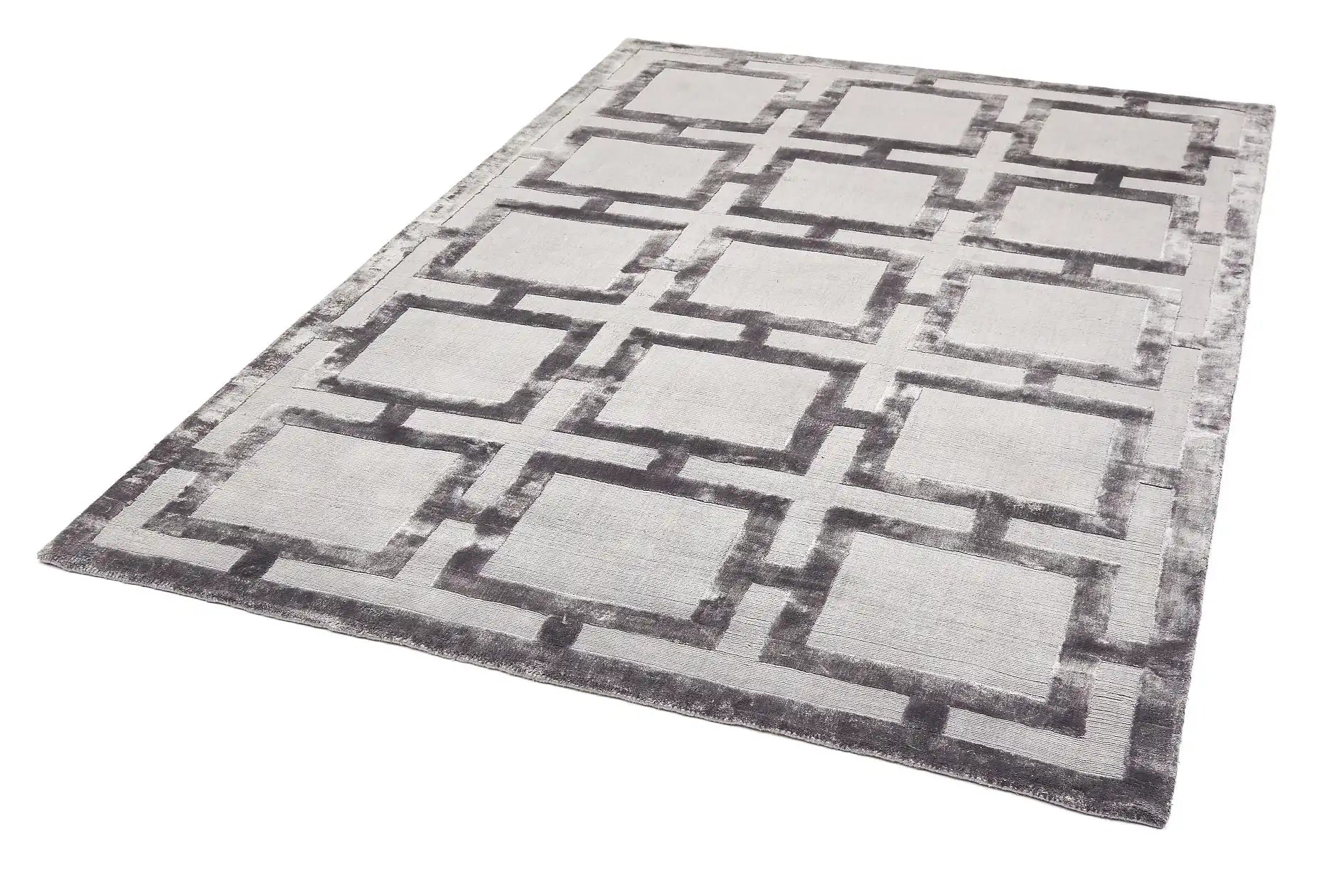 Asiatic eaton steel Grey Living Room Geometric Rug.
