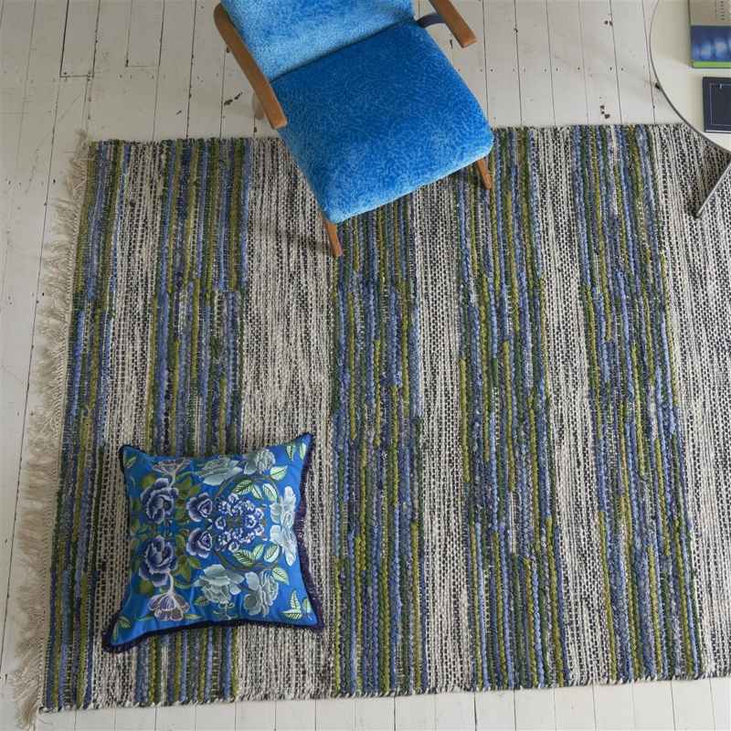 Eleonora Embroidered Cushion by Designers Guild in Cobalt Blue
