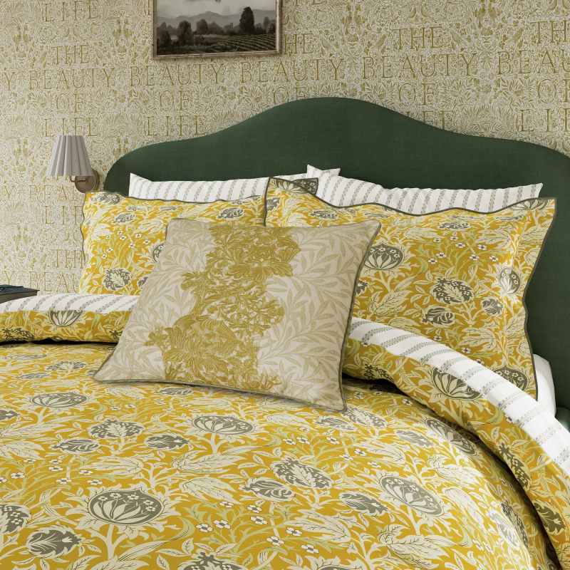 Elmcote Floral Bedding by Morris & Co in Sunflower Yellow