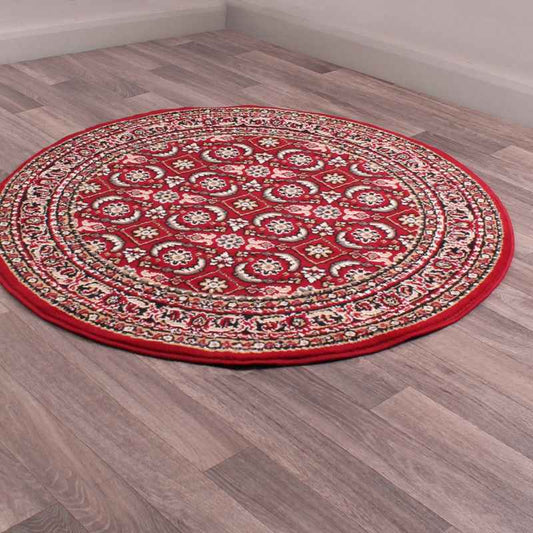 Esta Circluar Rugs in Red by Rugstyle