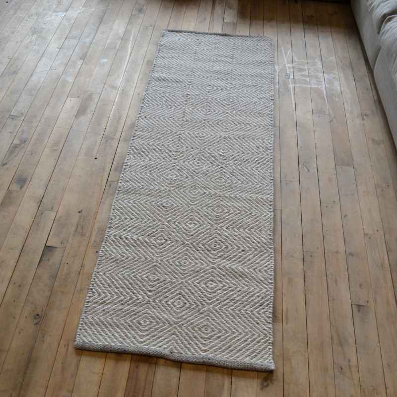 Estelle Flatweave Wool Hallway Runner in Sky Grey