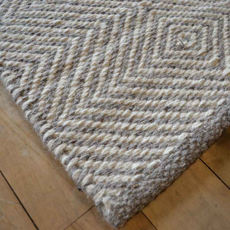 Estelle Flatweave Wool Hallway Runner in Sky Grey
