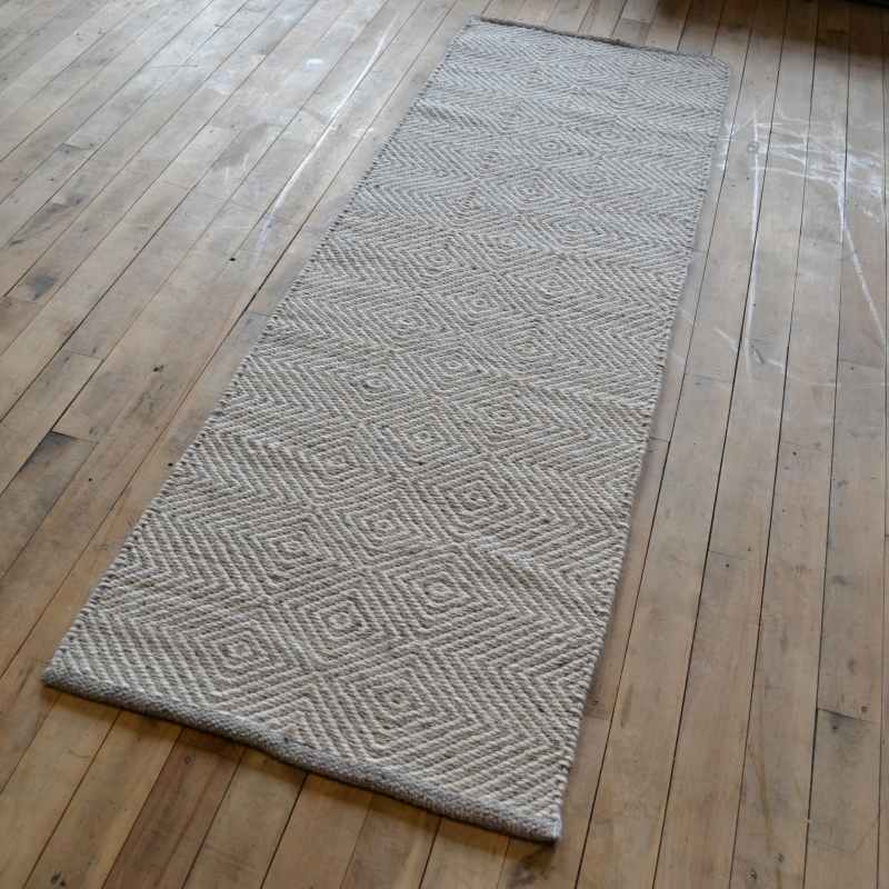 Estelle Flatweave Wool Hallway Runner in Sky Grey