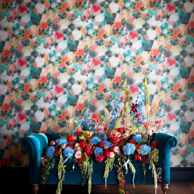 Exuberance Wallpaper 111476 by Harlequin in Coral Turquoise
