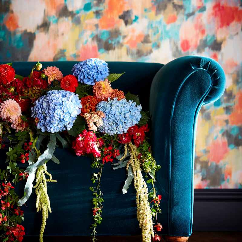 Exuberance Wallpaper 111476 by Harlequin in Coral Turquoise