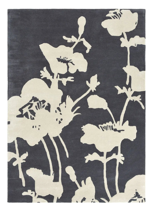 Floral 300 Florence Broadhurst Charcoal 039604 Rug